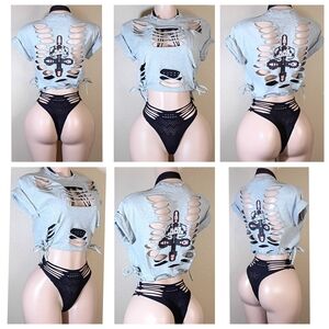 Black Sabbath Custom Distressed Crop Top